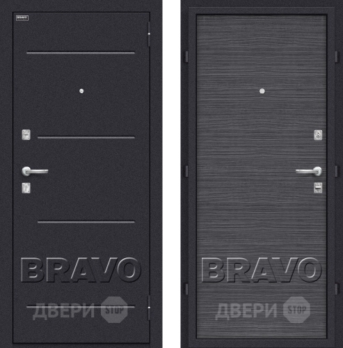 Входная металлическая Дверь Bravo Оптим Кобра Black Wood в Дедовске