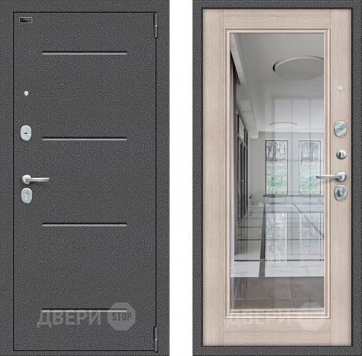 Входная металлическая Дверь Bravo Porta S-2 104/П61 с зеркалом Капучино в Дедовске