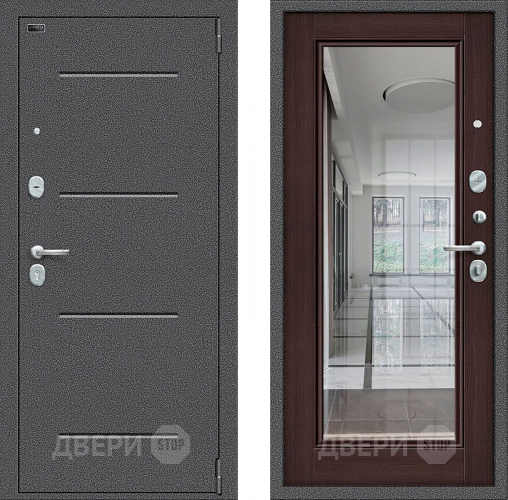 Входная металлическая Дверь Bravo Porta S-2 104/П61 с зеркалом венге в Дедовске