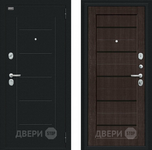 Входная металлическая Дверь Bravo Борн Букле черное/Wenge Veralinga в Дедовске