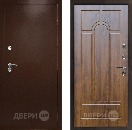 Входная металлическая Дверь Престиж TERMO с терморазрывом Снегирь Медь Арка Дуб в Дедовске