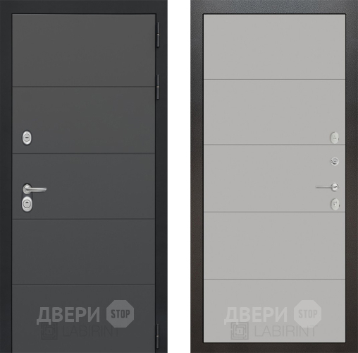 Входная металлическая Дверь Лабиринт (LABIRINT) Art 13 Грей софт в Дедовске