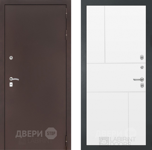 Дверь Лабиринт (LABIRINT) Classic антик медь 21 Белый софт в Дедовске