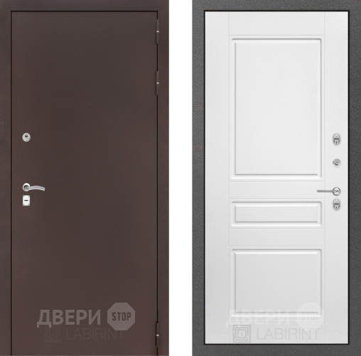 Дверь Лабиринт (LABIRINT) Classic антик медь 03 Белый софт в Дедовске