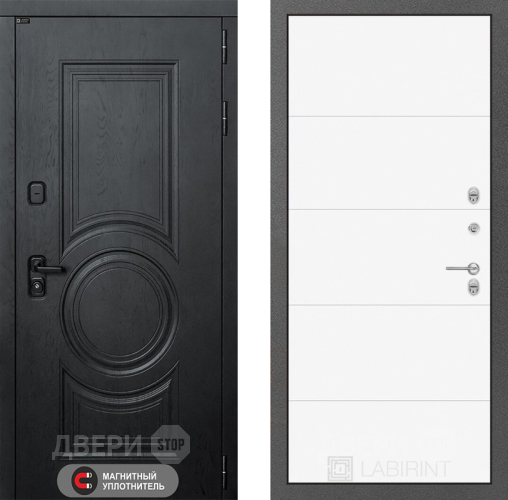 Входная металлическая Дверь Лабиринт (LABIRINT) Гранд 13 Белый софт в Дедовске